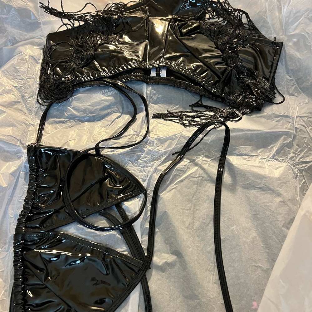 Fashion Nova Black Fringe Cowgirl 5-Piece Lingerie Set - Picture 11 of 14